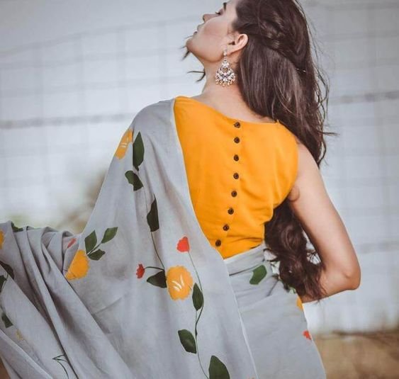 trendy saree blouse design 10