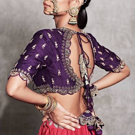trendy saree blouse design 7