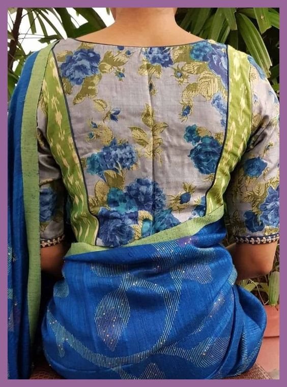 trendy saree blouse design 8