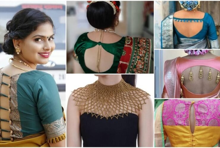 trendy saree blouse design a1