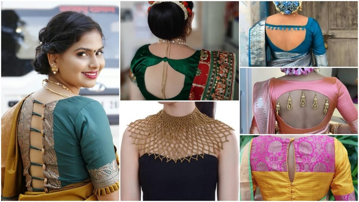 trendy saree blouse design a1