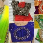 mirror work saree blouse designs a1