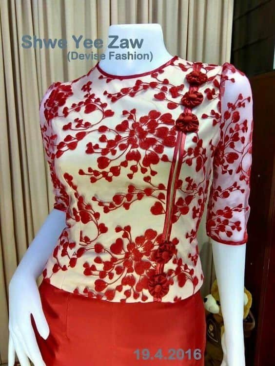 myanmar costume front design 12