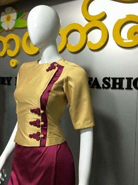 myanmar costume front design 17