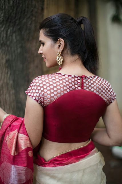saree blouse back neck designs 11