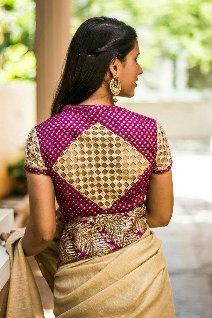 saree blouse back neck designs 14