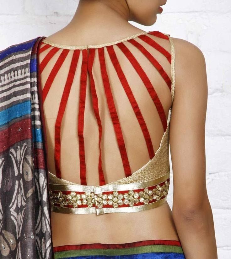saree blouse back neck designs 5
