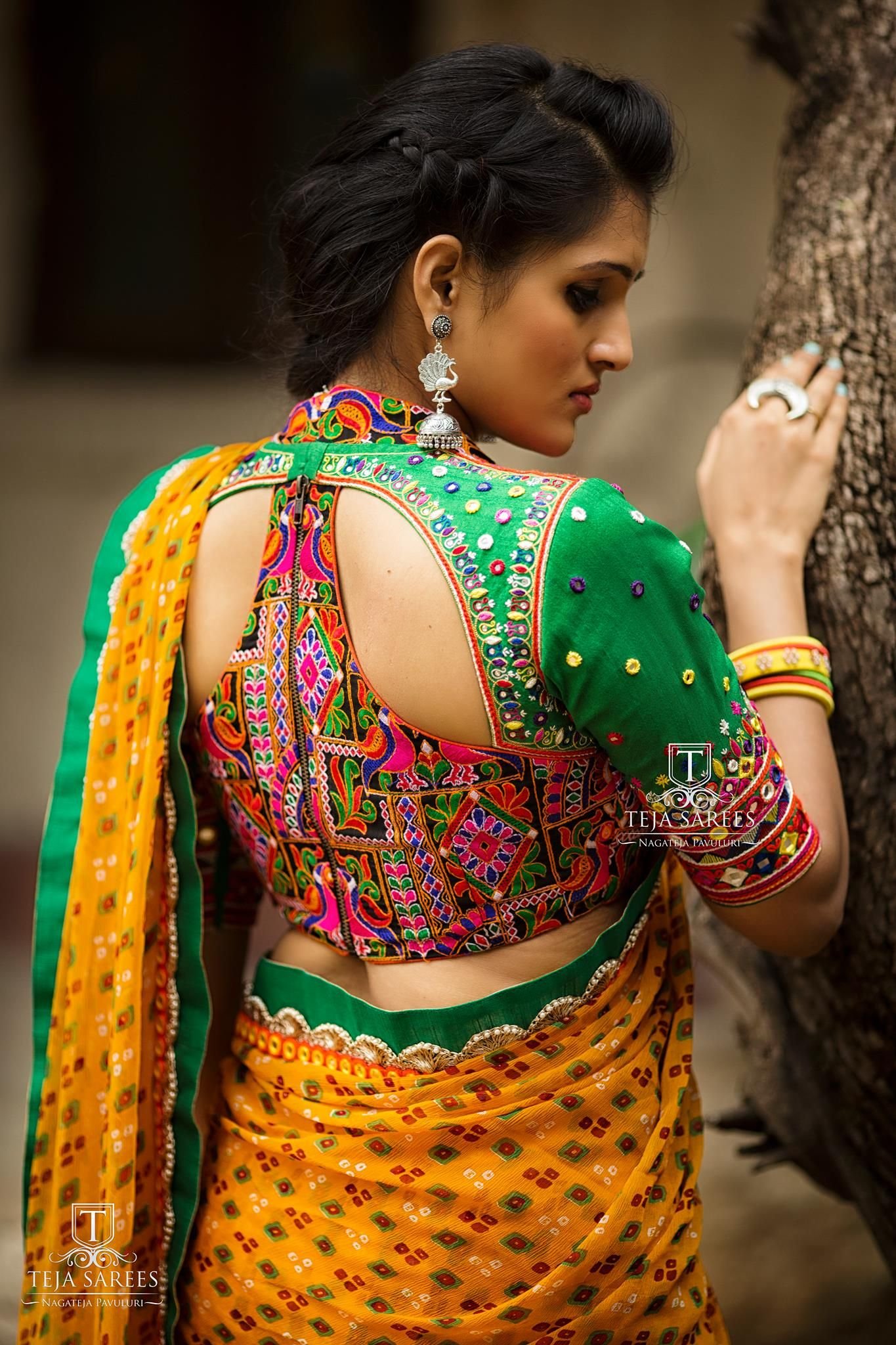 saree blouse back neck designs 7