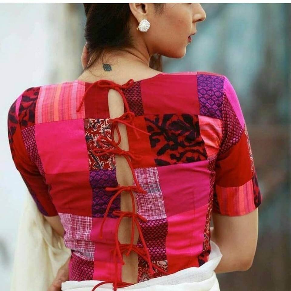 saree blouse back neck designs 8 2
