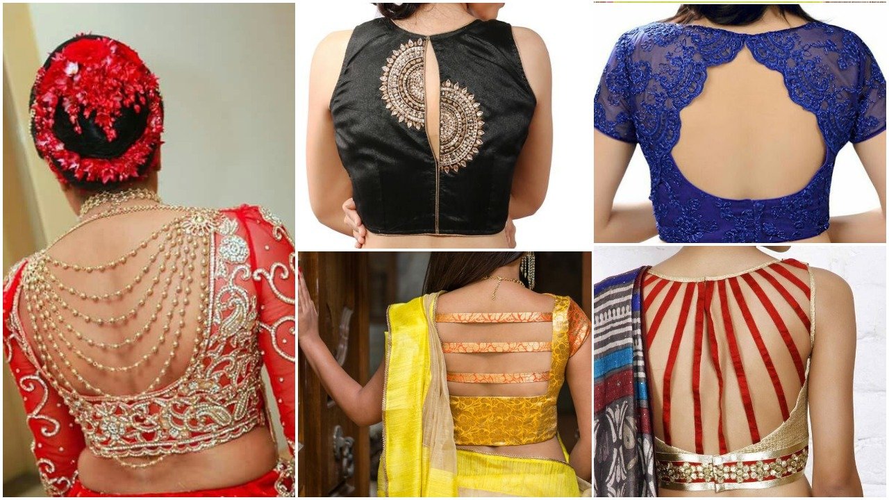 saree blouse back neck designs a1