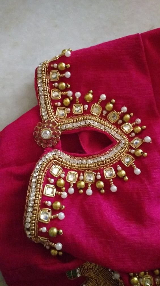 saree blouse sleeve designs 17