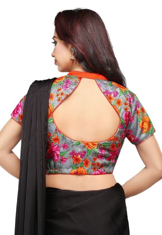 silk saree blouse designs 22