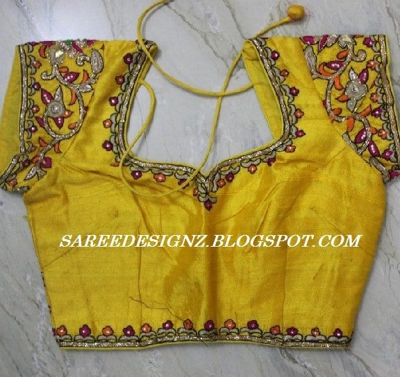silk saree blouse designs 4 2