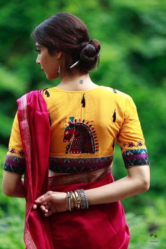 silk saree blouses 1
