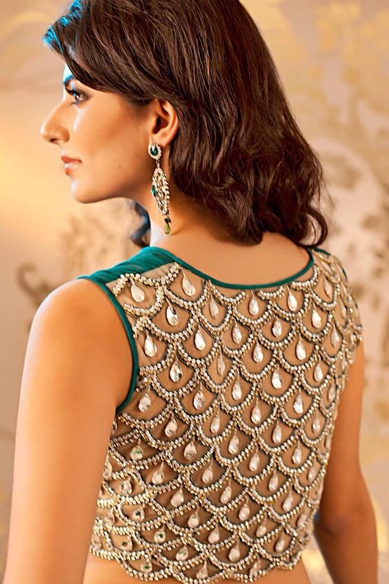 trendy saree blouse designs 7