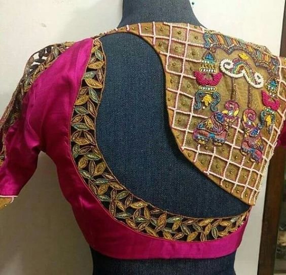 saree blouse back neck designs 23