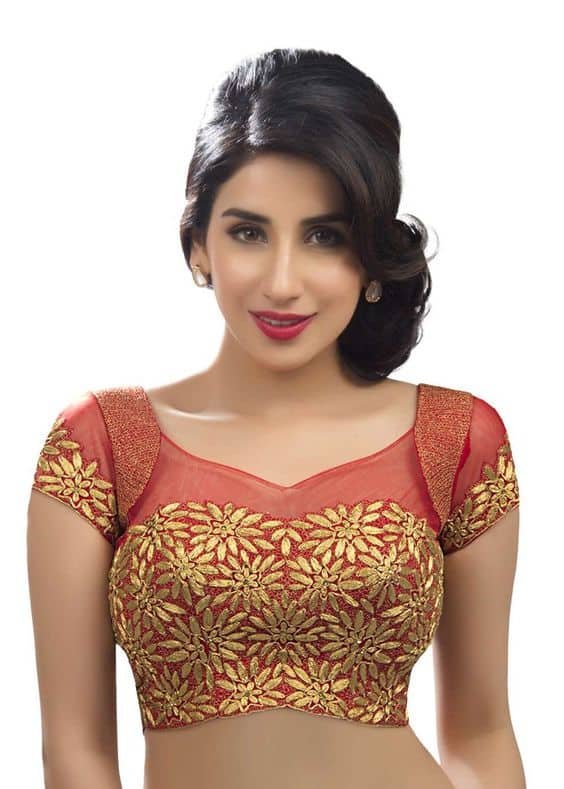 saree blouse back neck designs 24