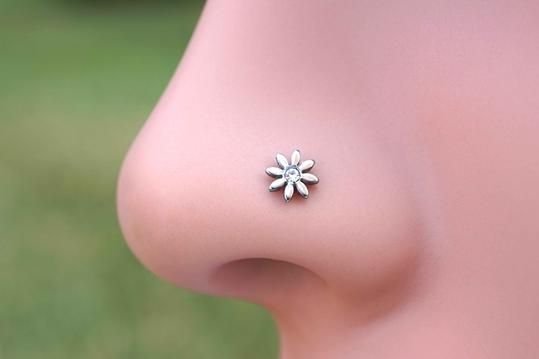silver nose stud 16