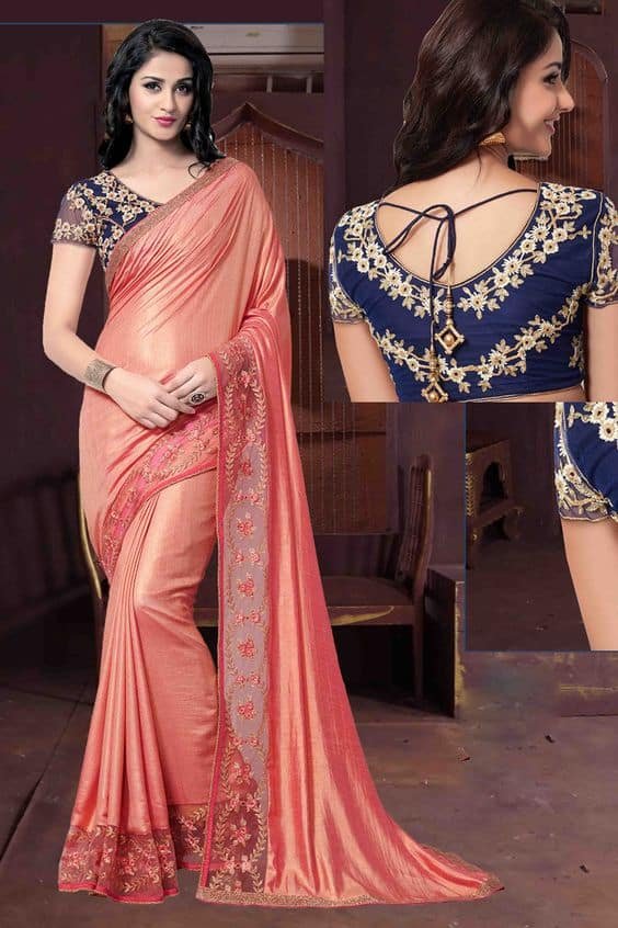 trendy saree blouse back designs 19