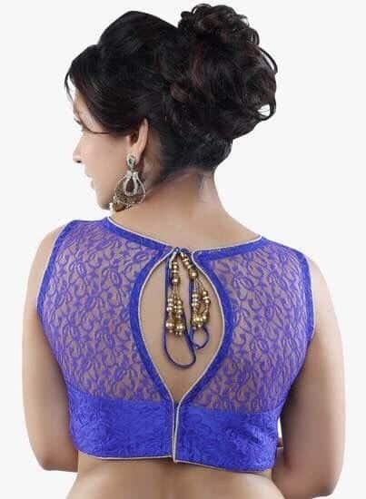 trendy saree blouse back designs 6