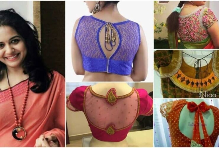 trendy saree blouse back designs a1