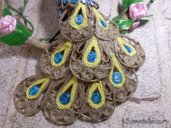 jute peacock wall art 91