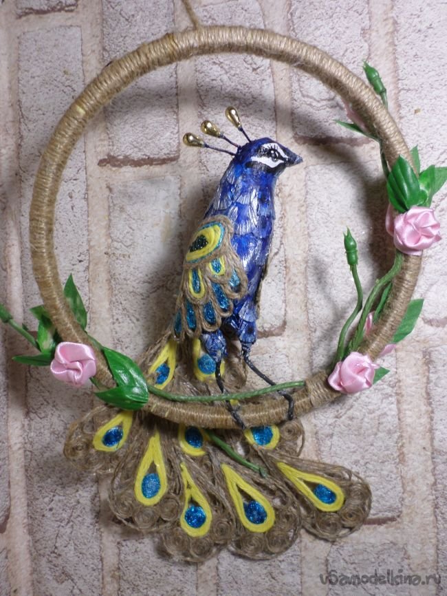 jute peacock wall art 93