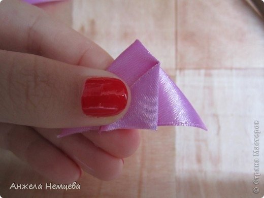 flower from satin ribbon 5