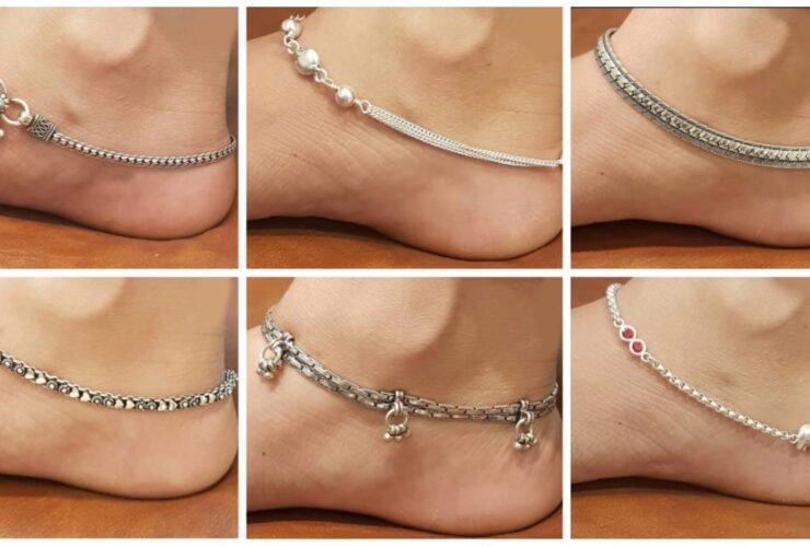 silver anklet design a1