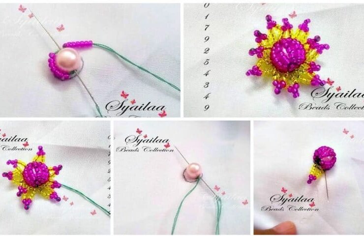 bead embroidery flower a1