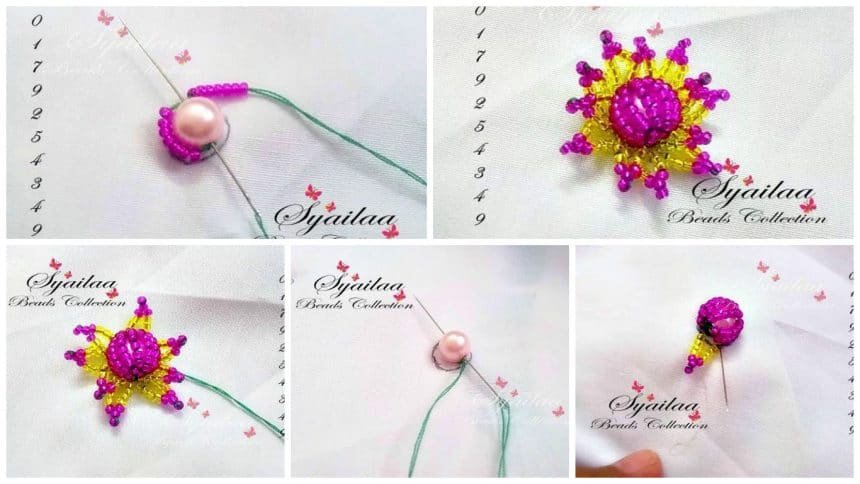 bead embroidery flower a1