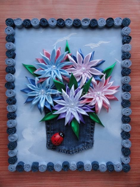 flower panel from old jeans 1