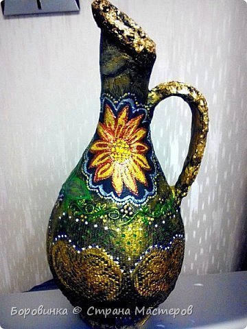 flower vase from a glass bottle 1