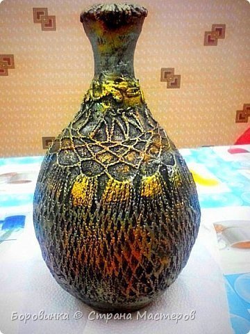 flower vase from a glass bottle 2