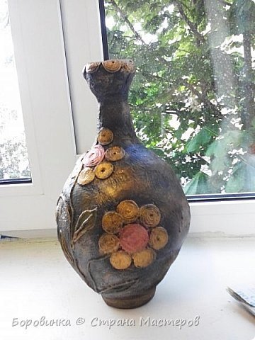 flower vase from a glass bottle 3