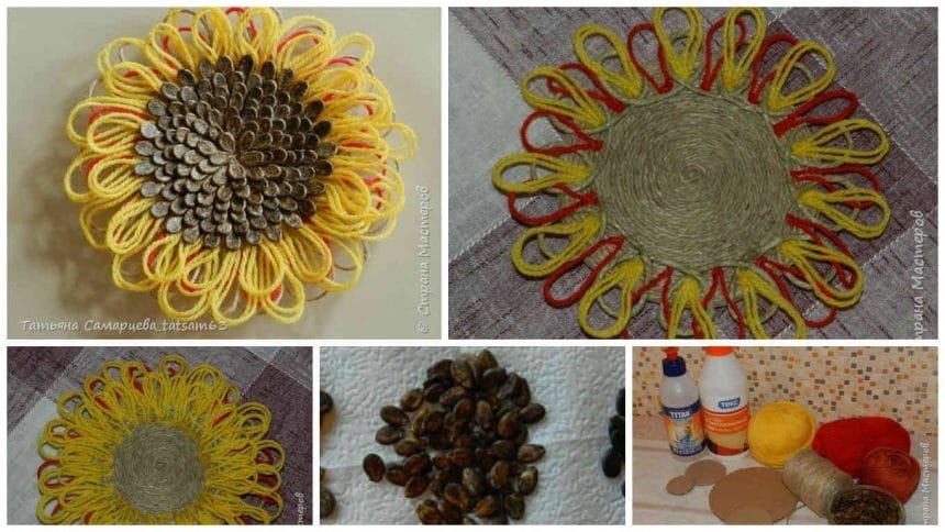 sunflower from yarn a1