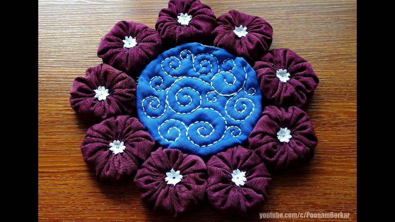 How to Make Flower Shaped Mat from Old Clothes 1