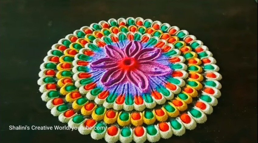 Easy rangoli for festivals 12