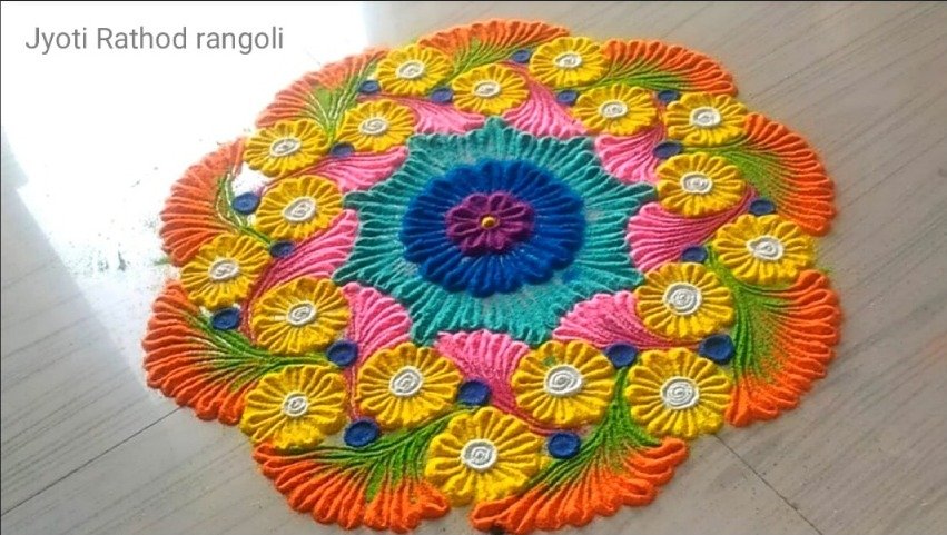 Simple Unique Border Rangoli Designs 8