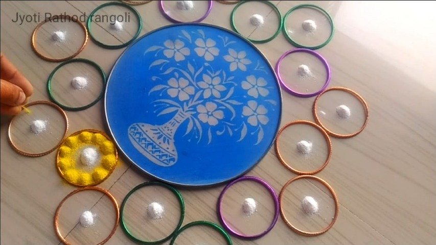 rangoli design using bangles 2