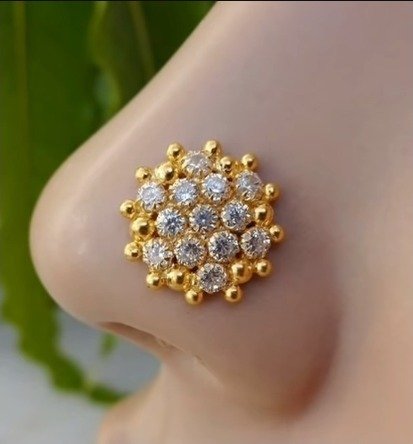 gold nose stud 24