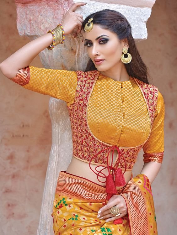 latest saree blouse neck designs 12