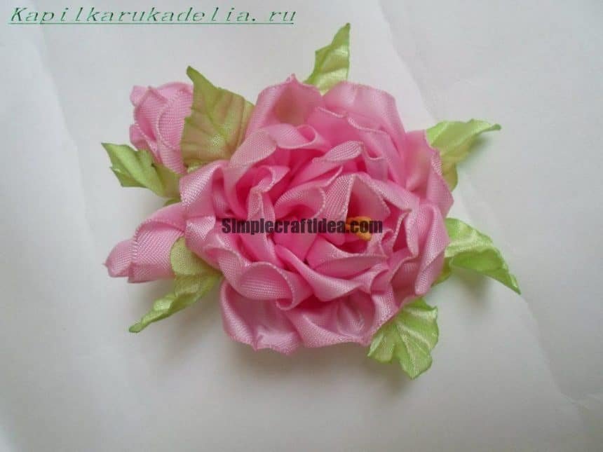 satin ribbon peony flower a1