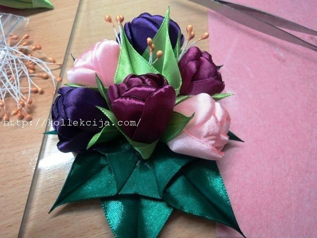 tulips from satin ribbons 32