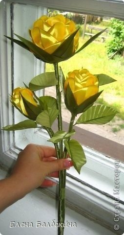 yellow rose ribbon flower 2