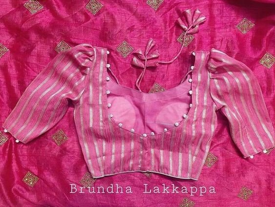 silk saree blouse designs 11