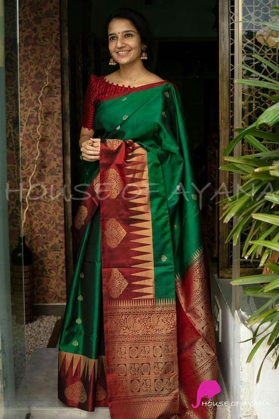silk saree blouse designs 14