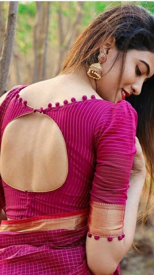 silk saree blouse designs 7