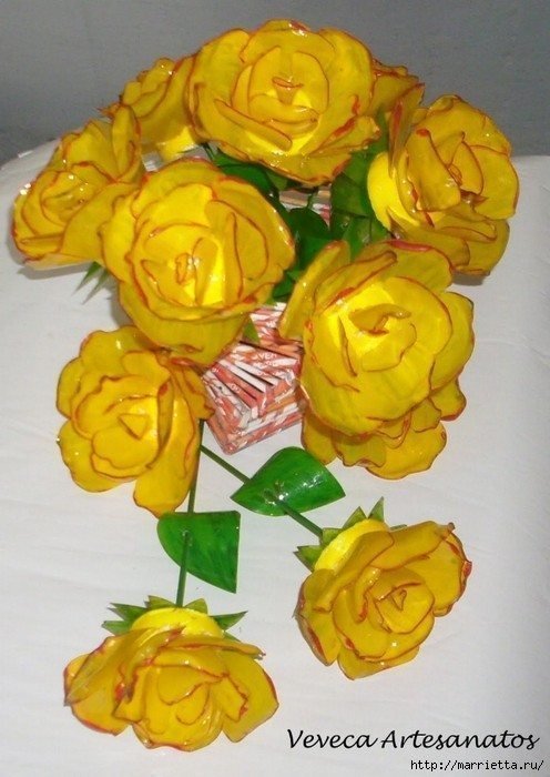 yellow flowers from plastic bottle 2